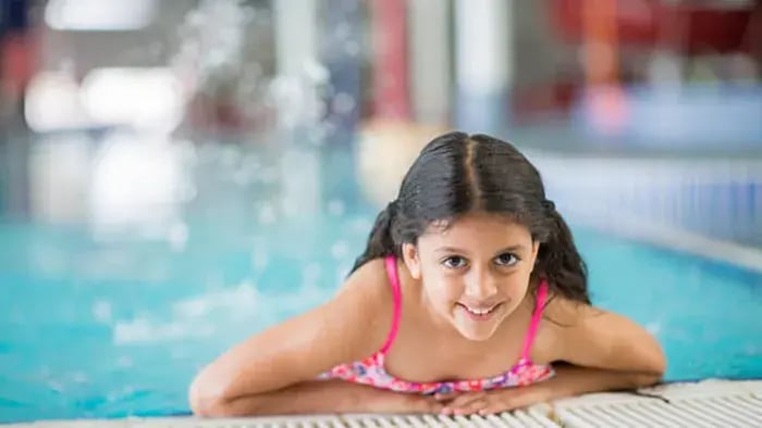 Indian kid swimming