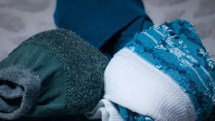 sock balls from various socks