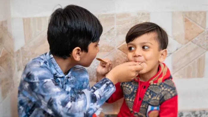 Indian Kid Eating