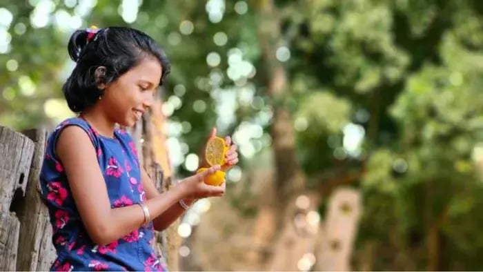 Indian Kids Eating Food