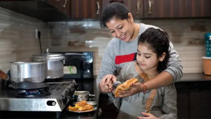 Indian Kids Eating Food