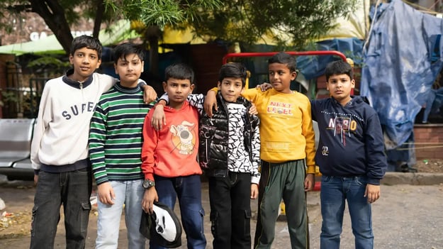 Kids standing together