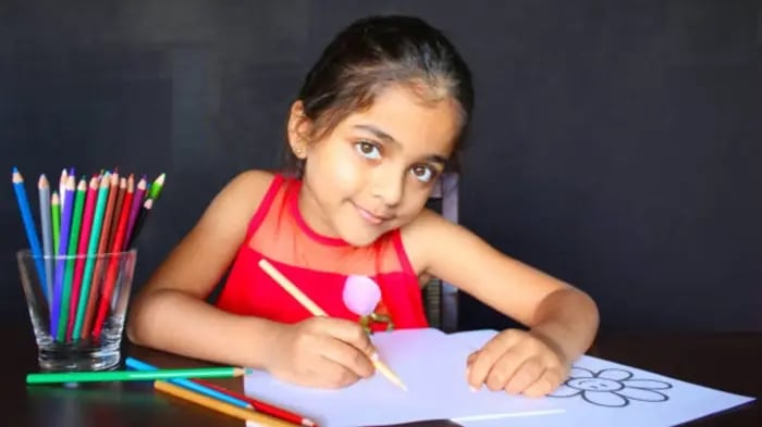 Indian Kid Drawing