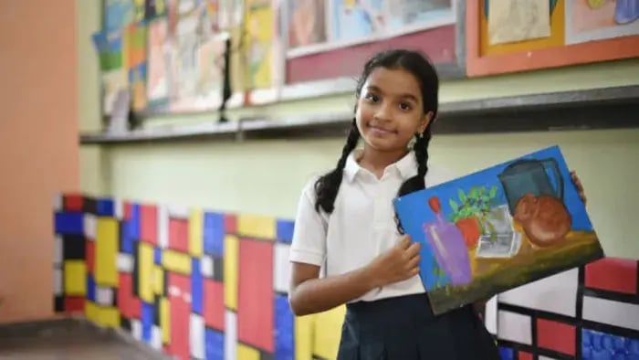 Indian kids making family tree