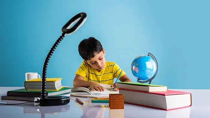 Indian kid studying