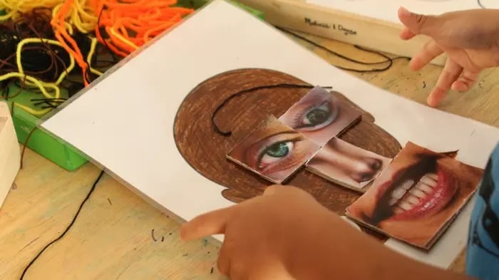 A Painting Of Different Mediums Done Together