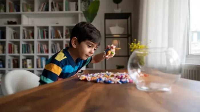 Indian kids playing inside
