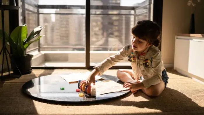 Indian kids playing inside