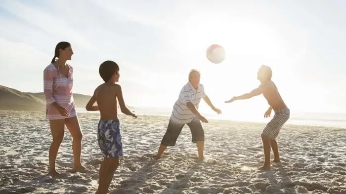 Fun Family Olympics Being Played