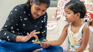 Indian kids making family tree