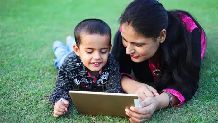 Indian Kid Reading