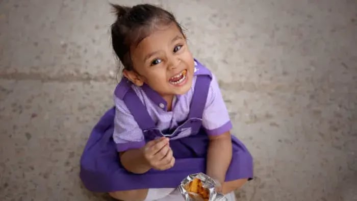 Indian Kid Eating
