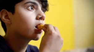 Indian Kid Eating