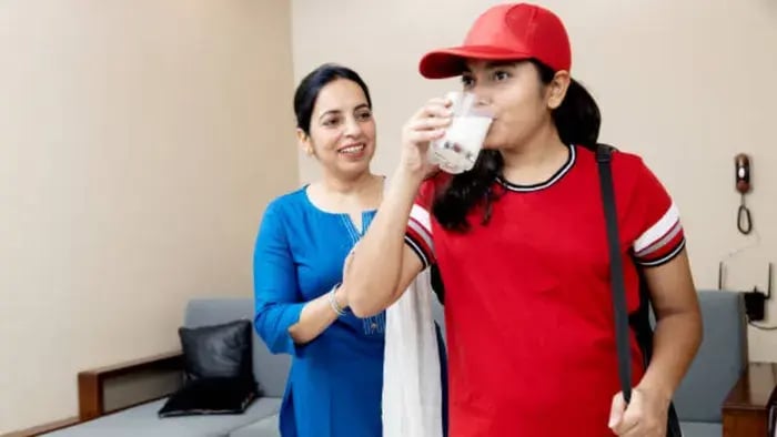 Indian Drinking Milk