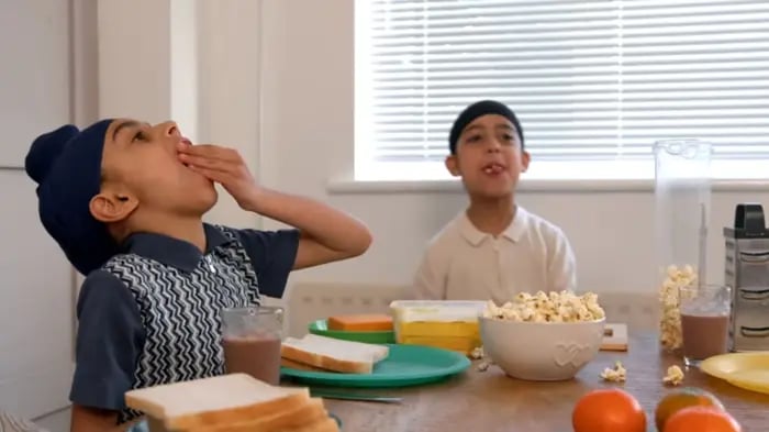 Indian Kid Eating Food
