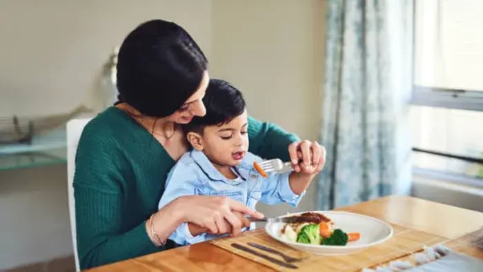 Indian Kids Eating Healthy Food