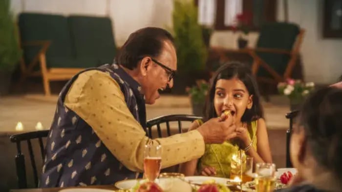 Indian kid eating