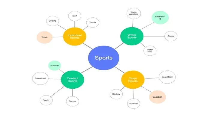 Mind maps with colorful boxes and information