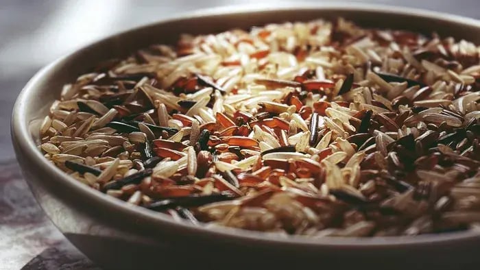 Brown rice in a bowl
