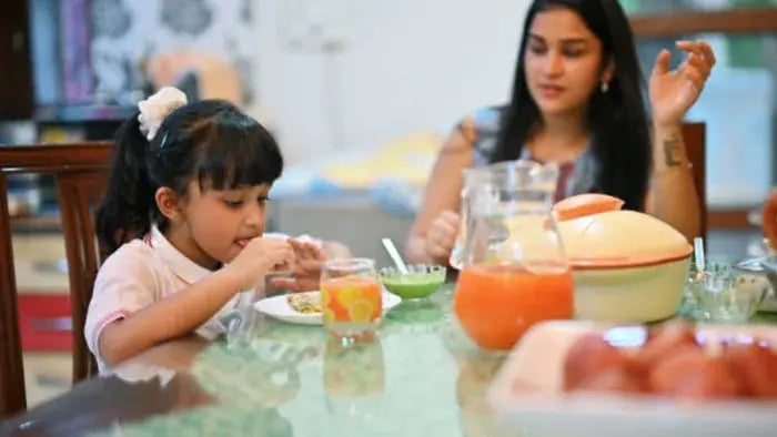 Indian Kids Eating