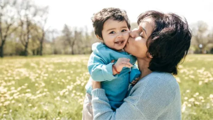 Indian kids with parents