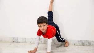 Indian kid doing yoga