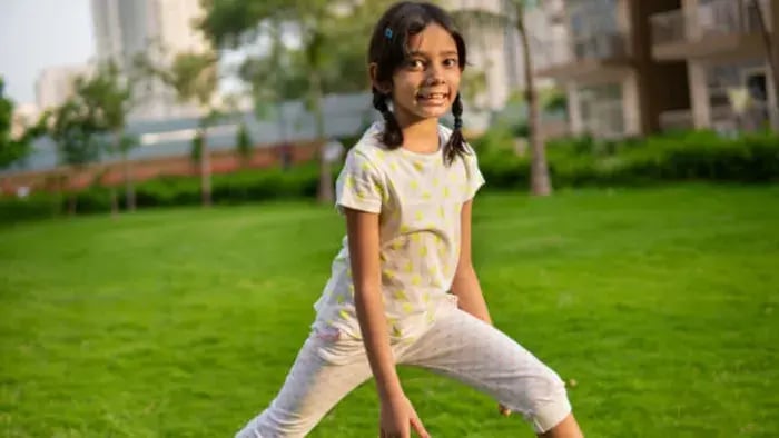 Indian kid doing yoga