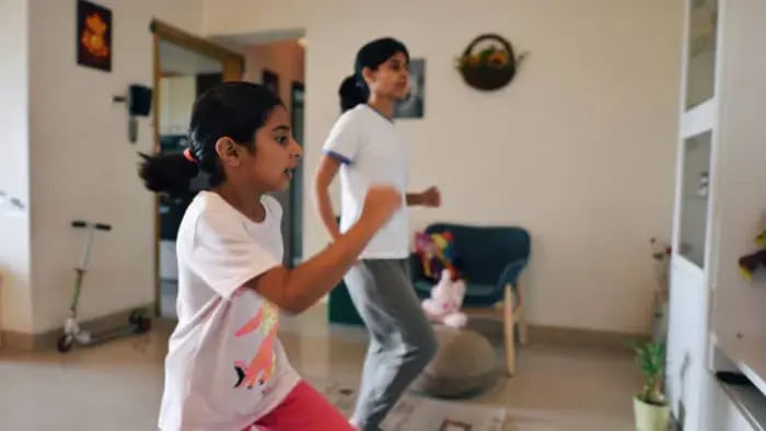 Indian kid doing yoga