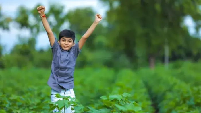Indian kids doing Exercises
