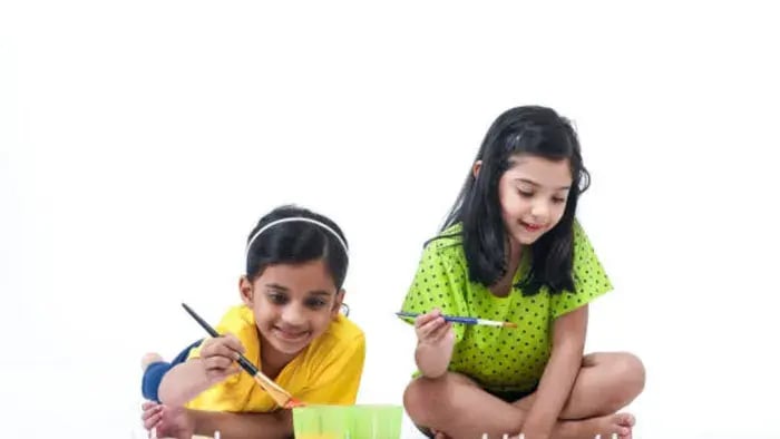 Indian kids painting