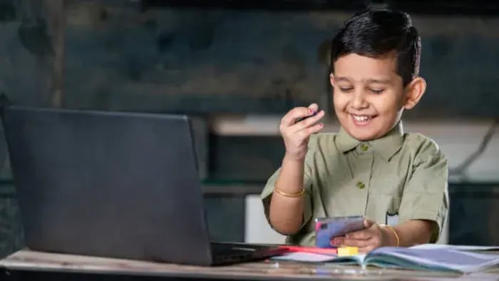 Indian Kid Doing Machine Learning