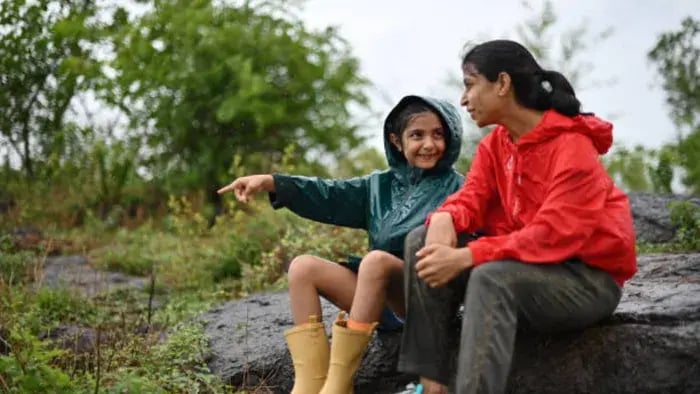 Indian Kid Exploring Monsoon