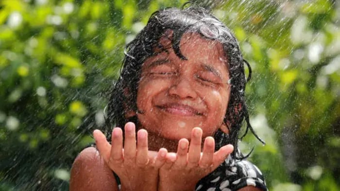 Indian Kid Exploring Monsoon