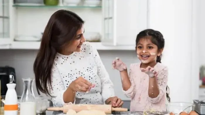 Indian kid eating