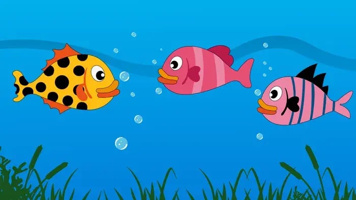 three fishes in a pond