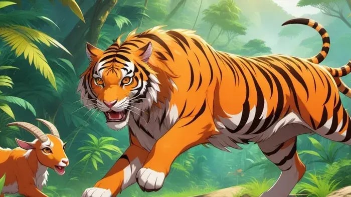 tiger in an attacking mood