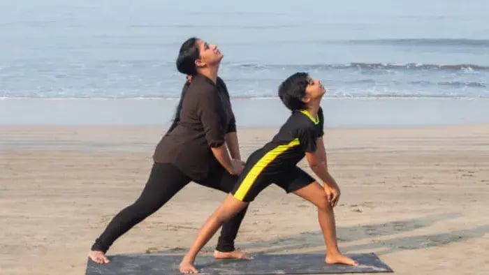 Indian Kids Doing Yoga