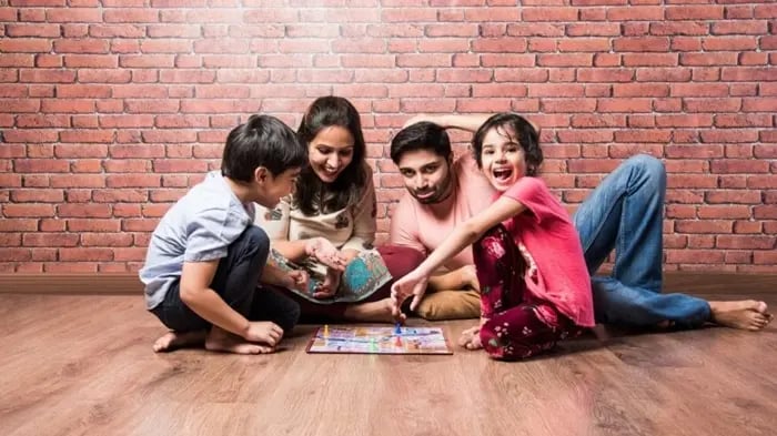 Indian Family Playing Games Indoor