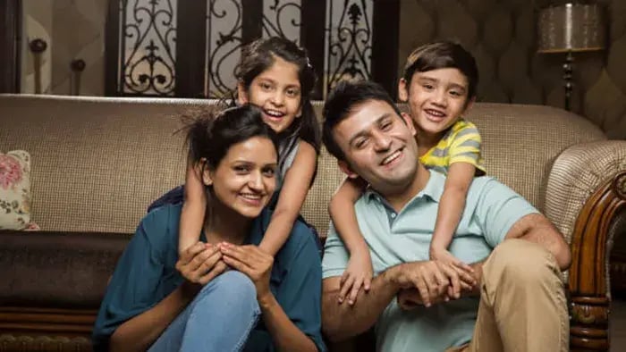 Indian Kids Eating With Parents