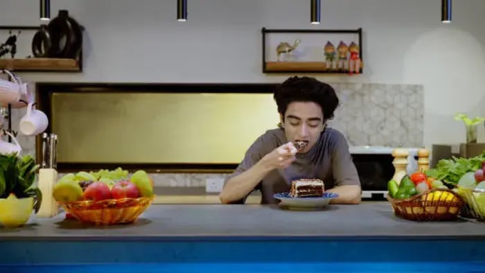 Indian teen eating