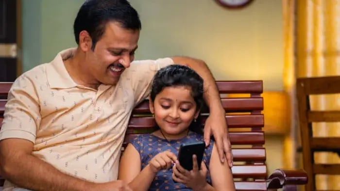 Indian Kids Using Phones