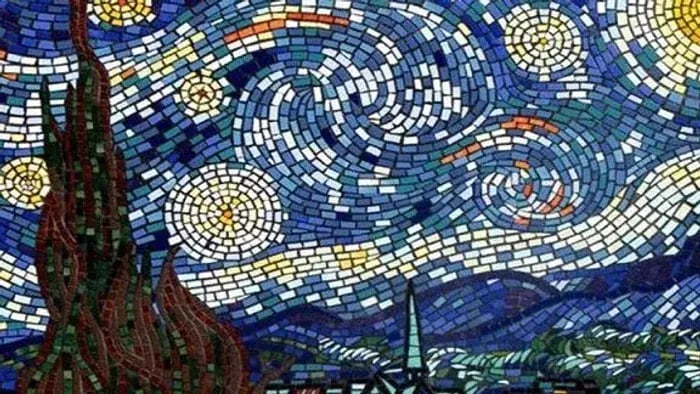 Mosaic Art Made With Colorful Paper Pieces