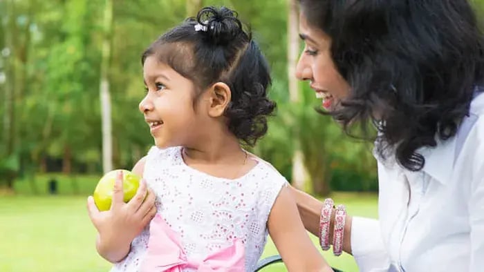 Indian Kids Eating Food
