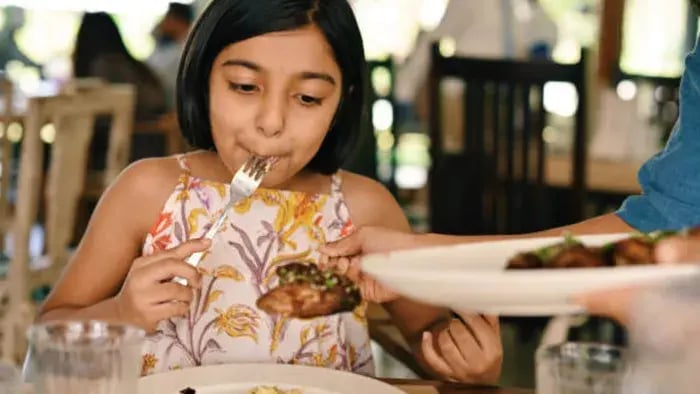 Indian Kids Eating Food