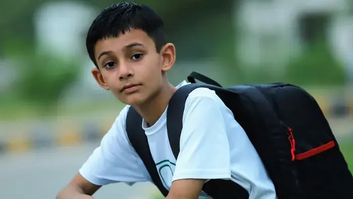Boy with a backpack