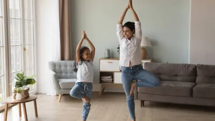 Indian kids doing Yoga