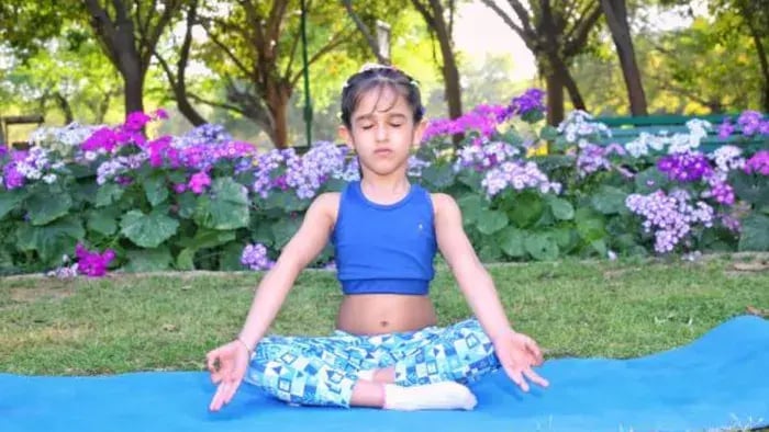 Indian kids doing Yoga