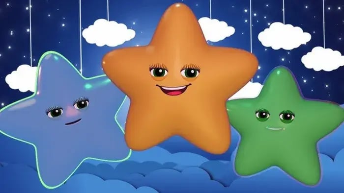 Three colorful stars