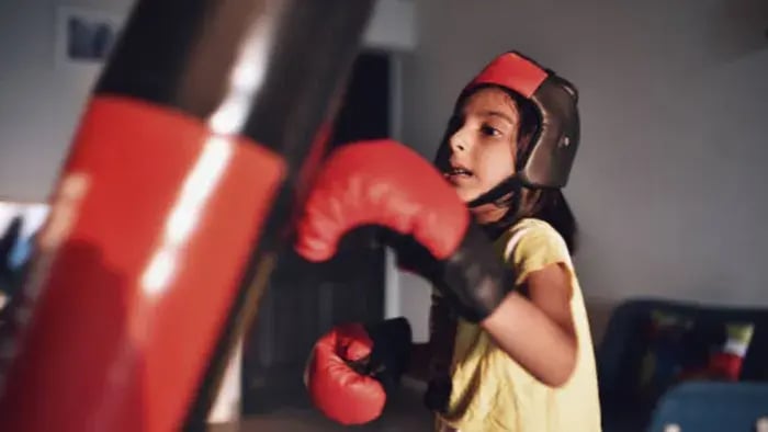 Indian Kid Doing Strength Exercise