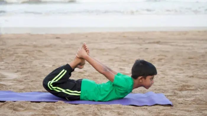 Indian kids doing Stretching